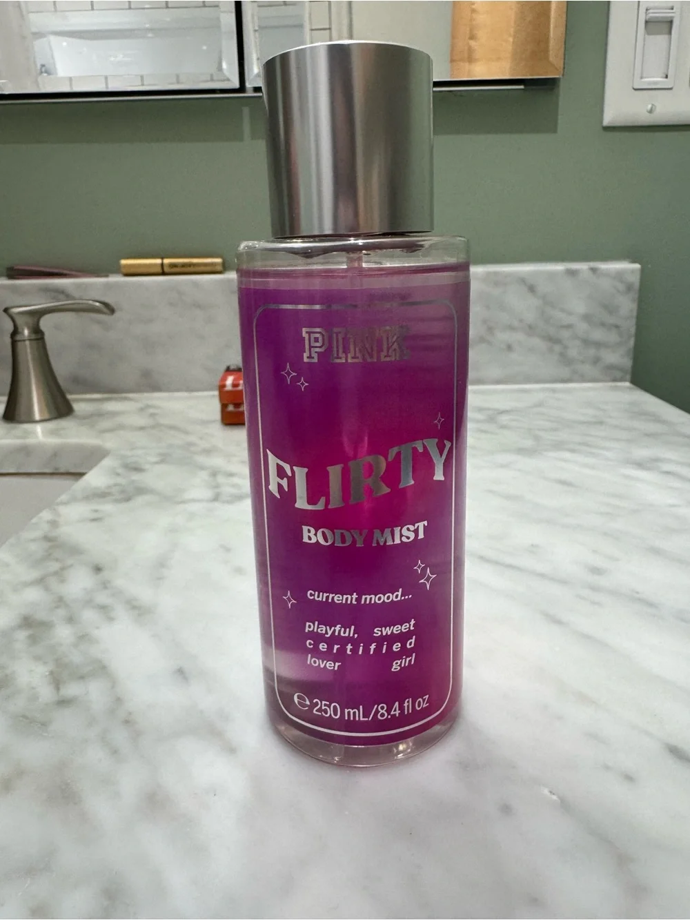 PINK Victoria's Secret Flirty Body Mist — Purple-Pink Bottle